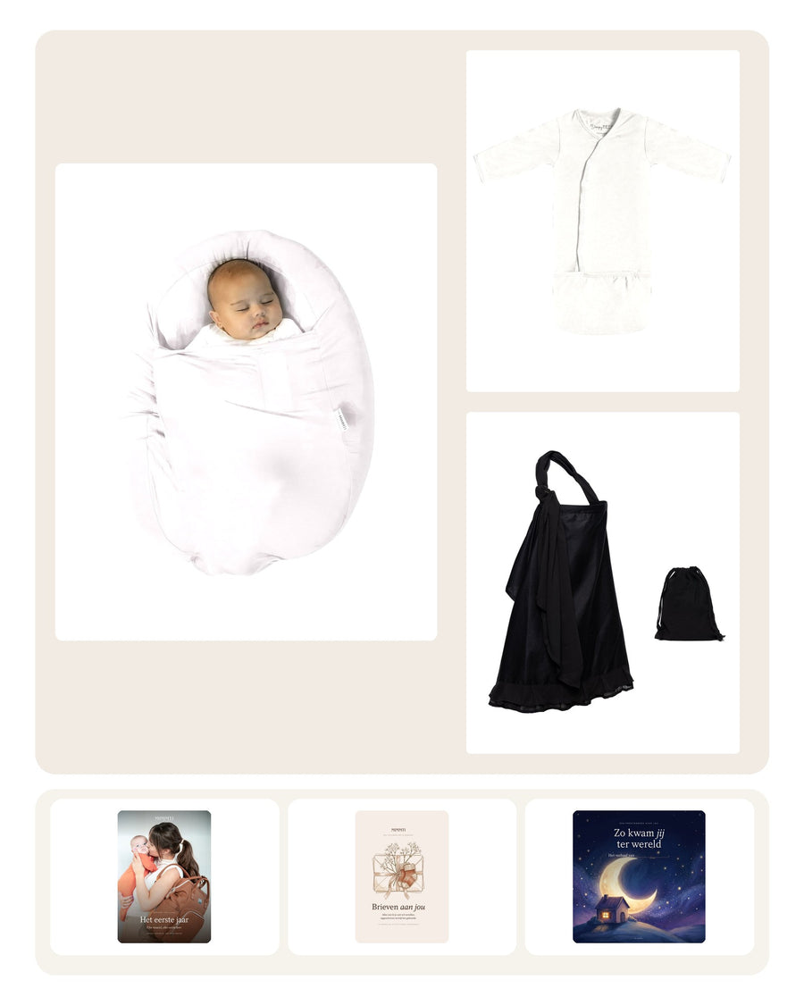 MIMMTI Slaappakket: Sleepynest + SleepyBeebi + voedingsdoek Ivory