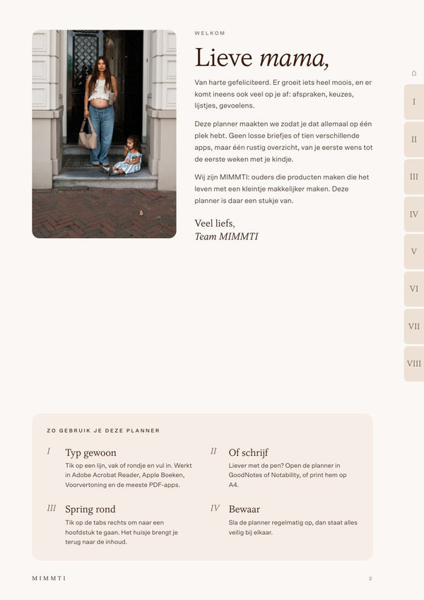 MIMMTI Zwangerschapsdagboek & Planner pagina 2