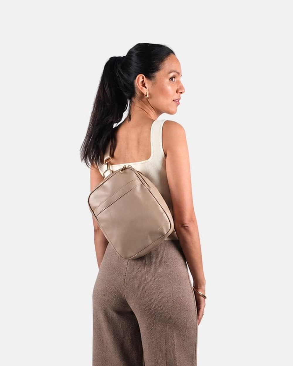 MIMMTI Zoya sand: Crossbody achterkant