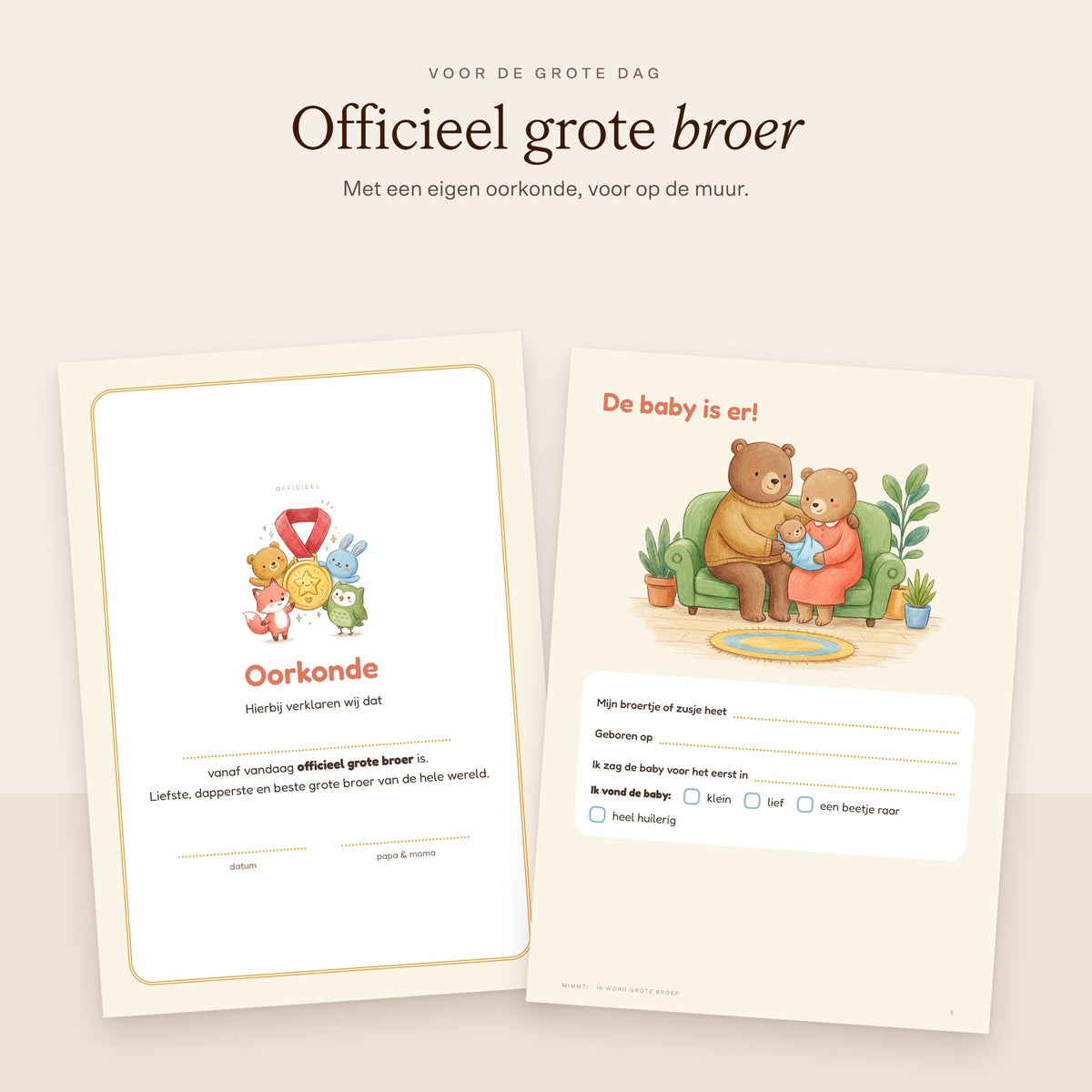 MIMMTI Ik word grote zus / grote broer - oorkonde broer