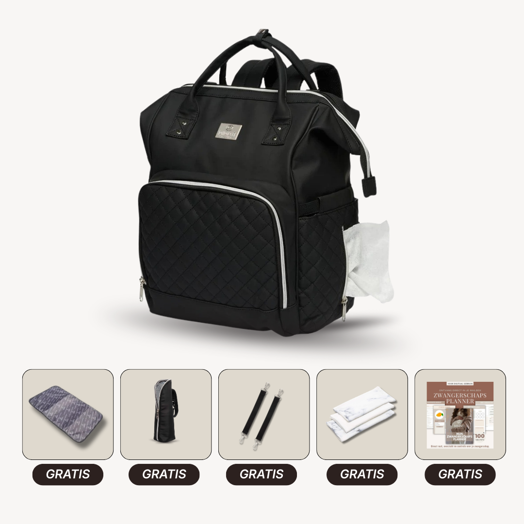 MIMMTI® 2.0 Leder-Wickeltasche, Familientasche, Reisetasche