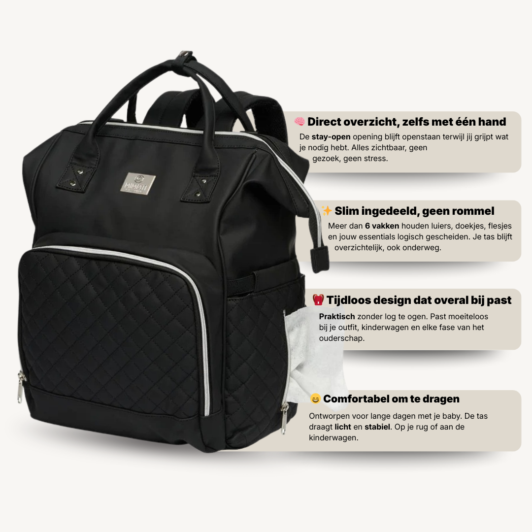 MIMMTI® 2.0 Vegan Leren Luiertas