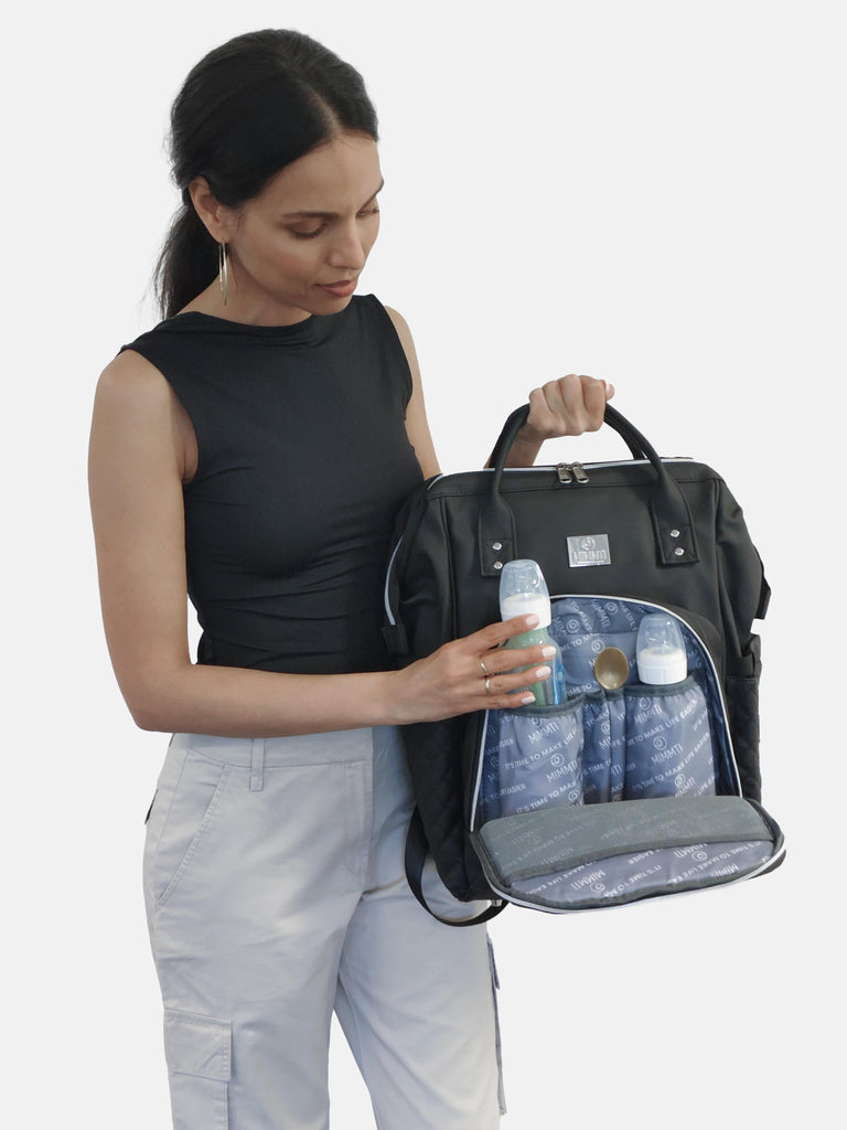 MIMMTI® 2.0 Leren Luiertas, Gezinstas, Reistas