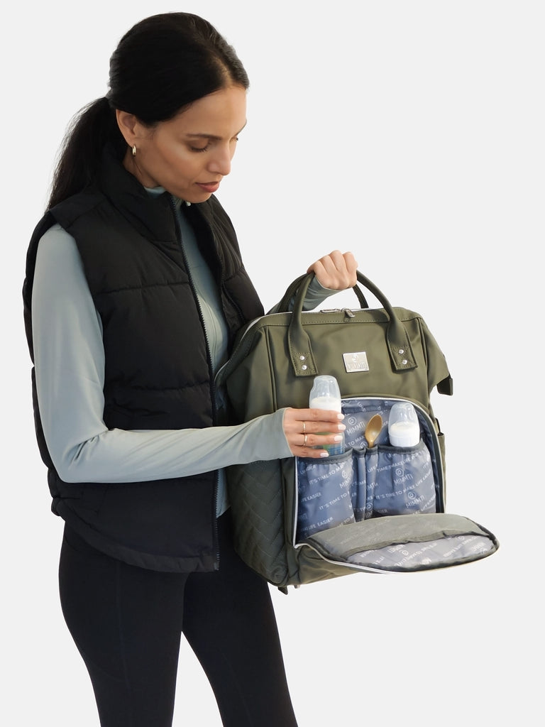 MIMMTI® 2.0 Leren Luiertas, Gezinstas, Reistas