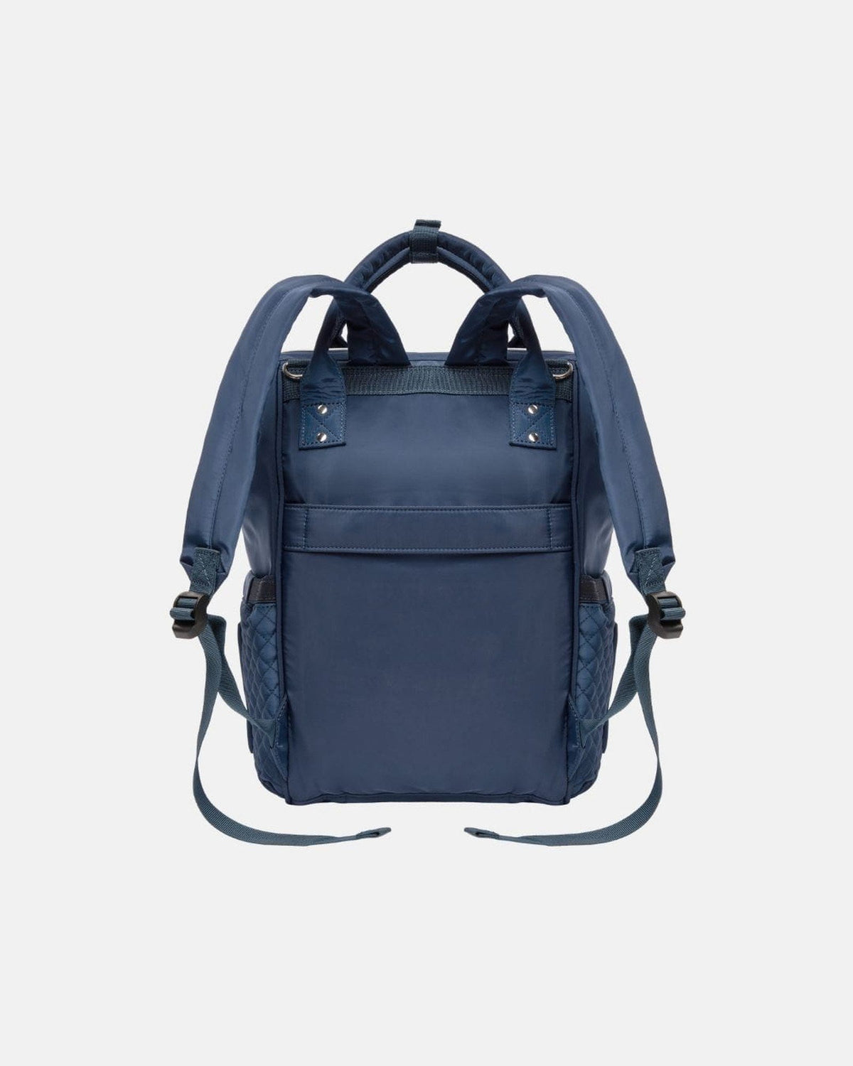 Blauw · MIMMTI 1.0 luiertas rugzak in blauw, achterkant met gewatteerde rugbanden