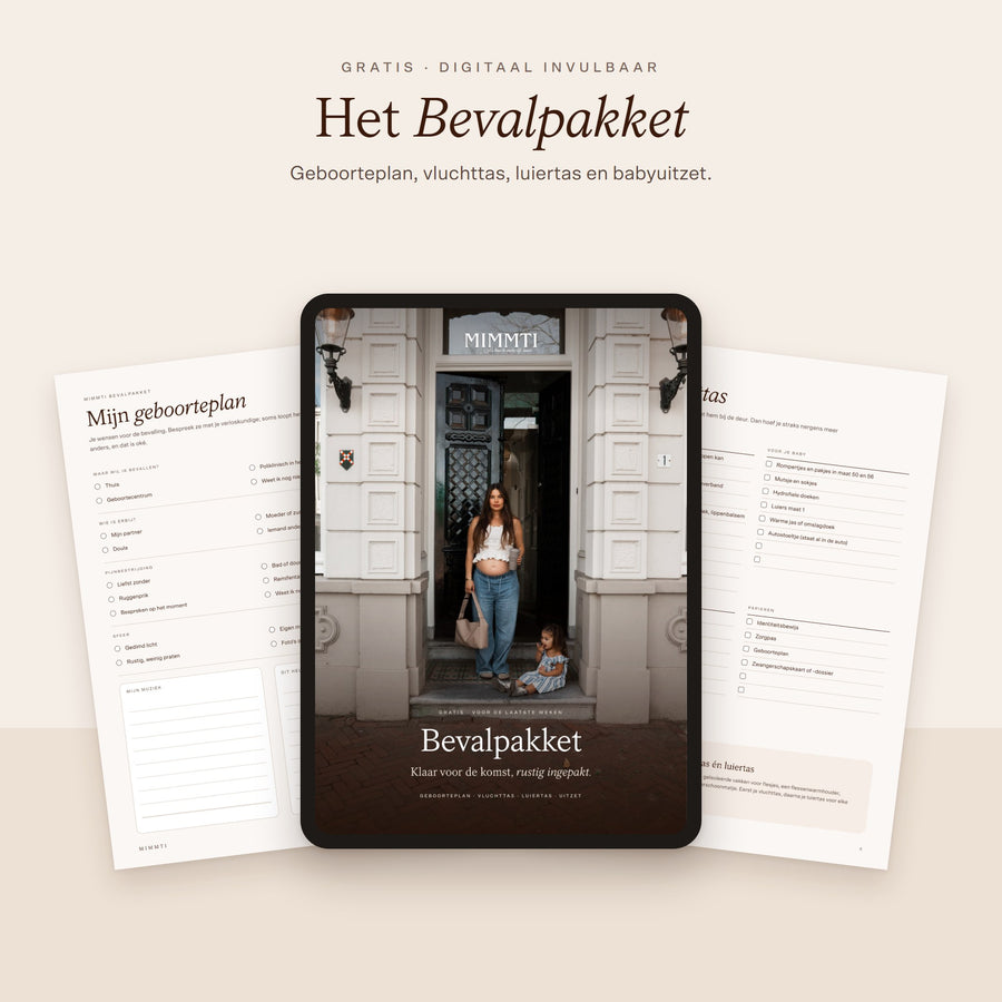 Gratis MIMMTI Bevalpakket: geboorteplan en vluchttas-checklist