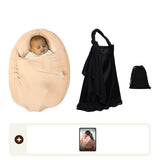 MIMMTI Kraampakket Borstvoeding: Sleepynest beige, voedingsdoek en babyboek