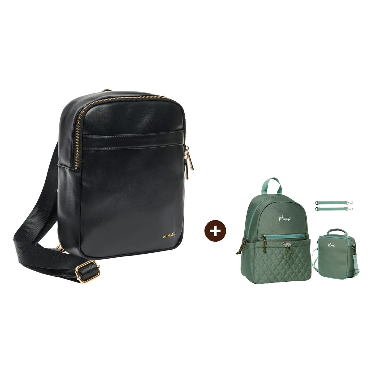 Zoya zwart met MIMMTI Kids Bag mintgroen