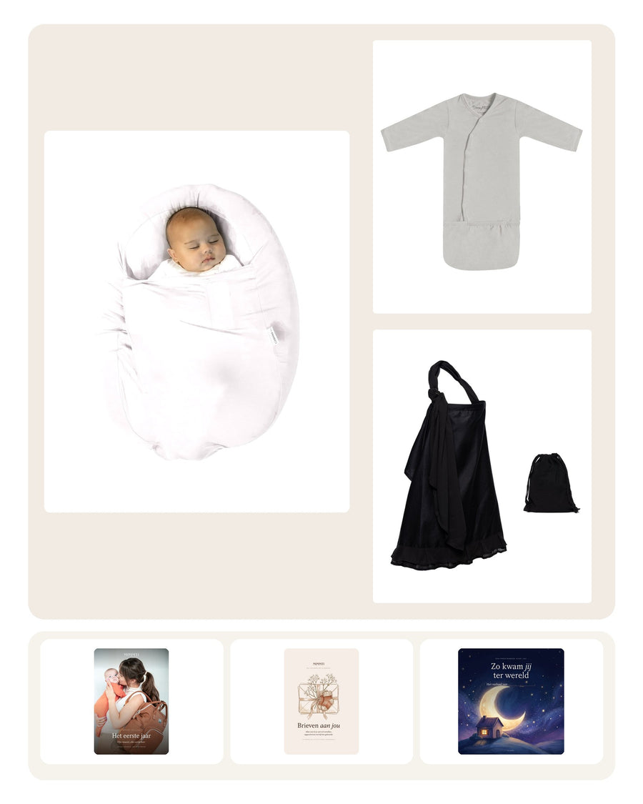 MIMMTI Slaappakket: Sleepynest + SleepyBeebi + voedingsdoek Ivory