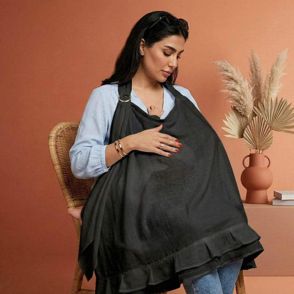 Open halsrand met balein: jij ziet je baby