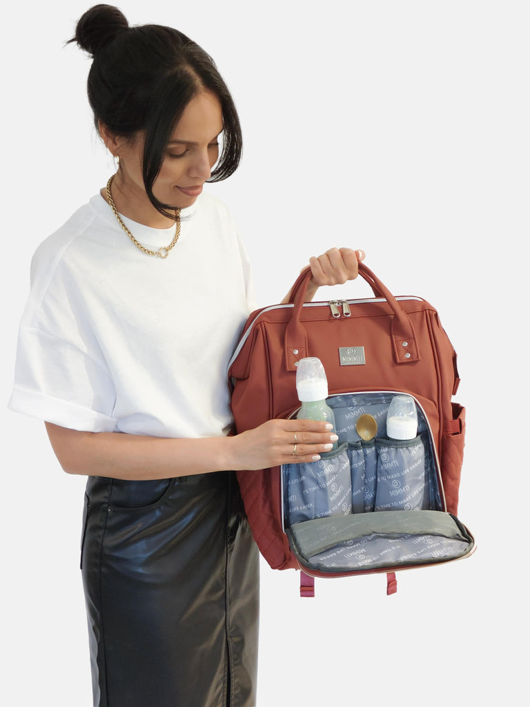 MIMMTI® 2.0 Leren Luiertas, Gezinstas, Reistas