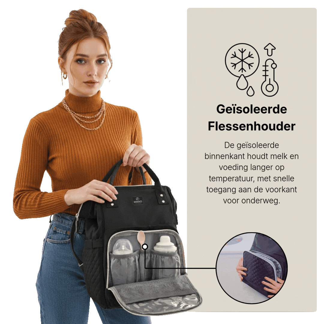 MIMMTI® 2.0 Leder-Wickeltasche, Familientasche, Reisetasche