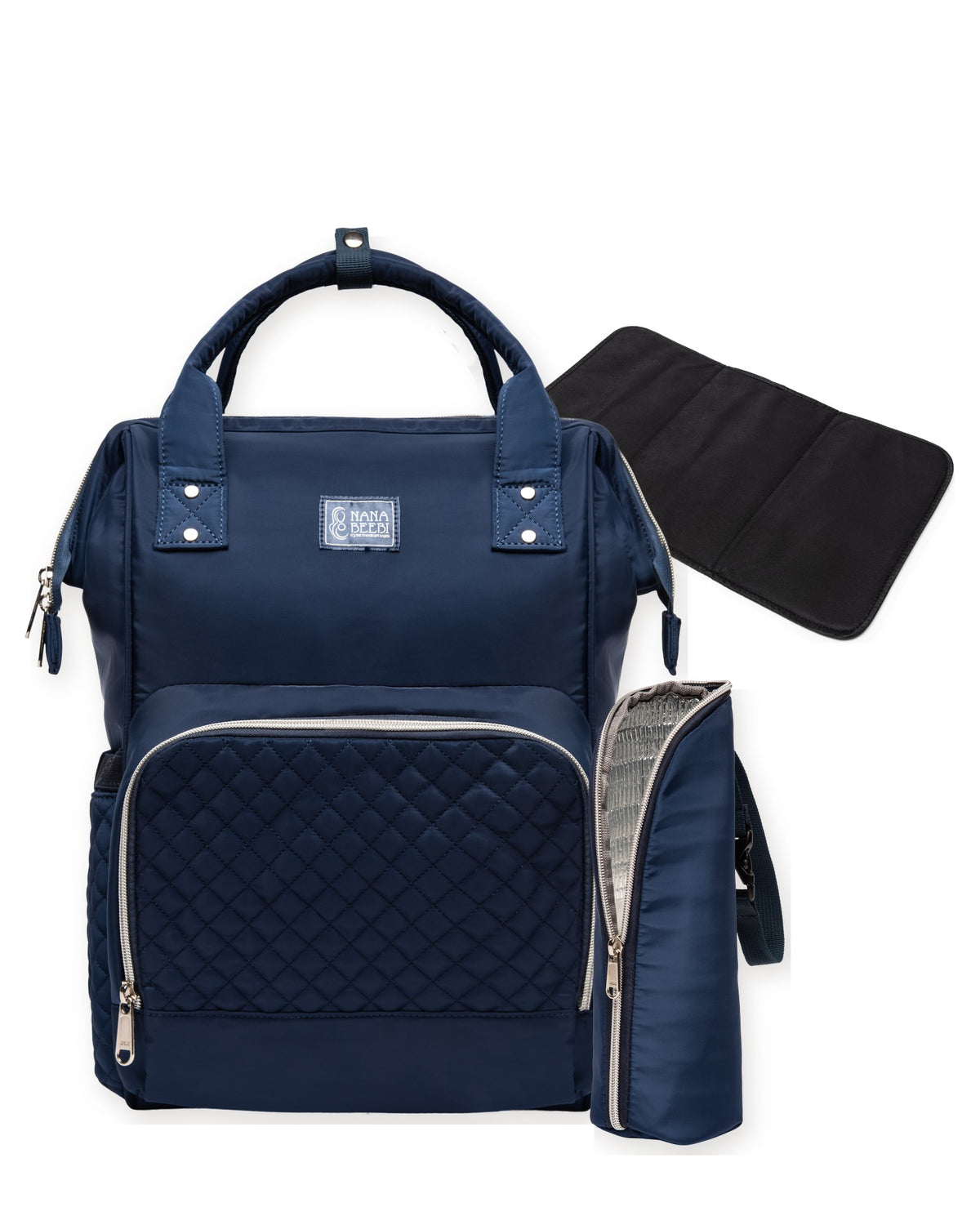 NanaBeebi 1.0 blauw met gratis flessenwarmhouder en verschoonmatje