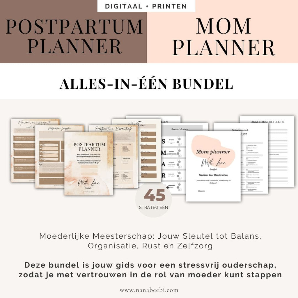 Porstpartum Planner + Mom Planner BUNDEL - NanaBeebi