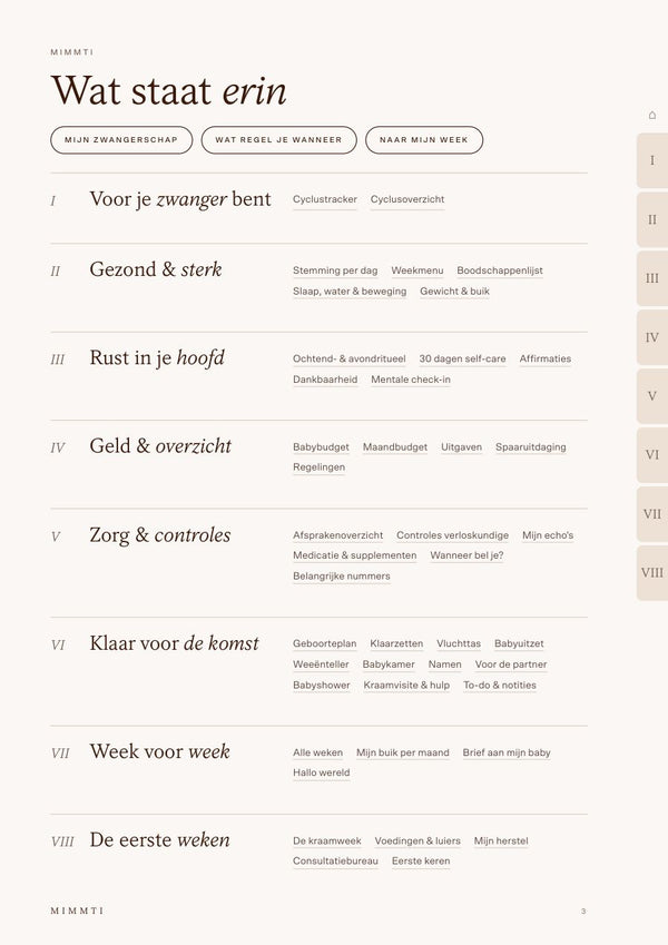 MIMMTI Zwangerschapsdagboek & Planner pagina 3