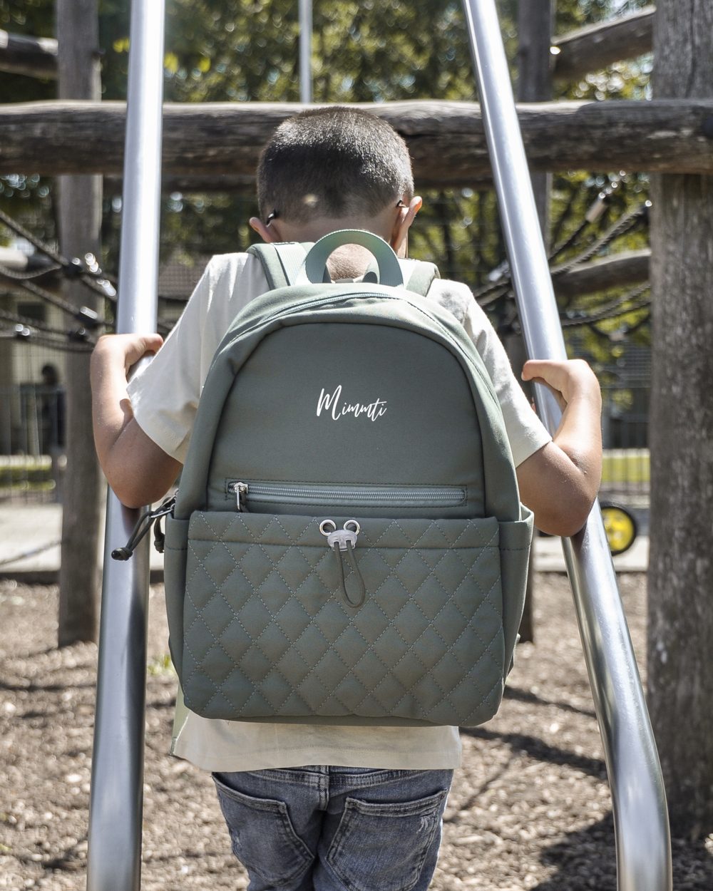 MIMMTI Kids Bag in mintgroen: Klaar voor het klimrek