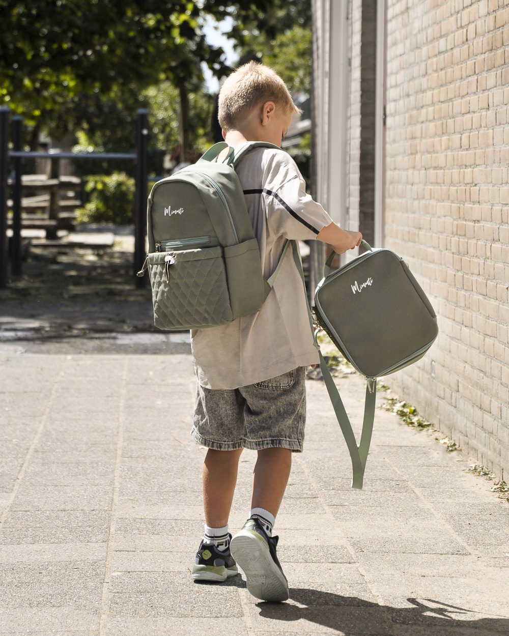 MIMMTI Kids Bag in mintgroen: Op weg naar school