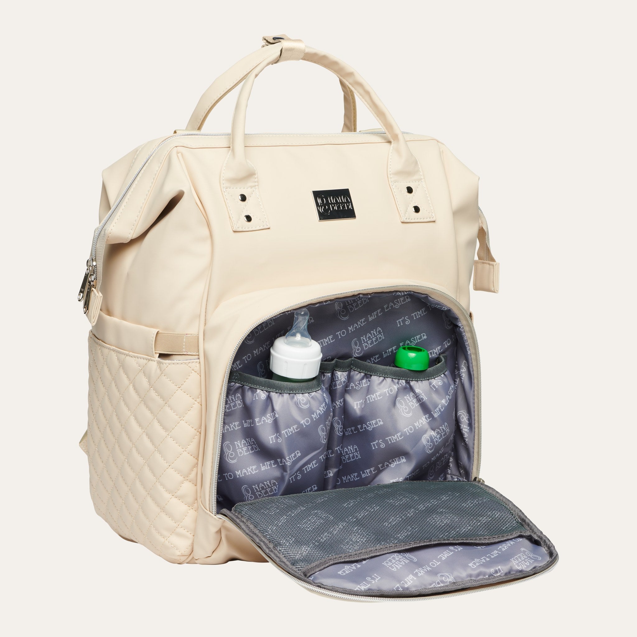 NanaBeebi 2.0 cream: Insulated pocket for bottles